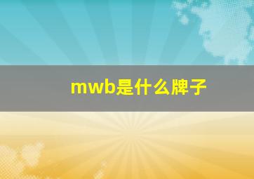 mwb是什么牌子