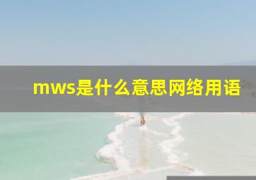 mws是什么意思网络用语