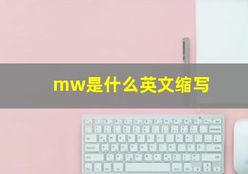 mw是什么英文缩写