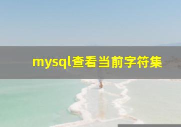 mysql查看当前字符集