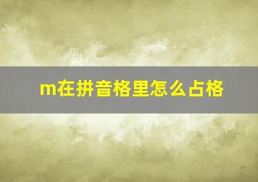 m在拼音格里怎么占格