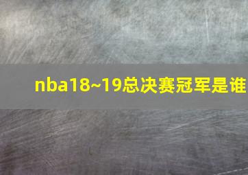 nba18~19总决赛冠军是谁