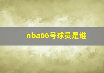 nba66号球员是谁