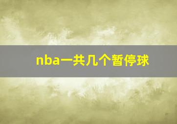 nba一共几个暂停球