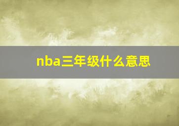 nba三年级什么意思