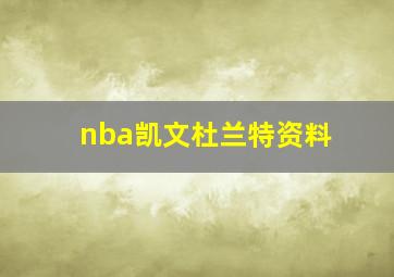 nba凯文杜兰特资料