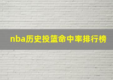 nba历史投篮命中率排行榜