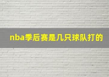 nba季后赛是几只球队打的