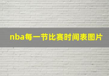 nba每一节比赛时间表图片