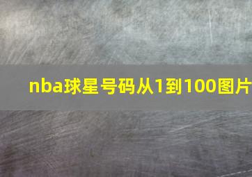 nba球星号码从1到100图片