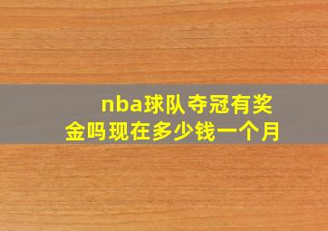 nba球队夺冠有奖金吗现在多少钱一个月