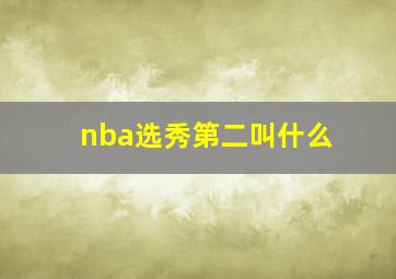 nba选秀第二叫什么