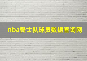 nba骑士队球员数据查询网