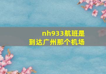 nh933航班是到达广州那个机场