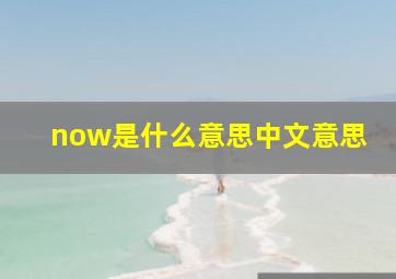 now是什么意思中文意思