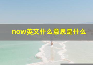 now英文什么意思是什么