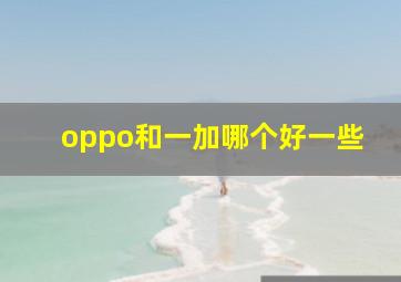 oppo和一加哪个好一些