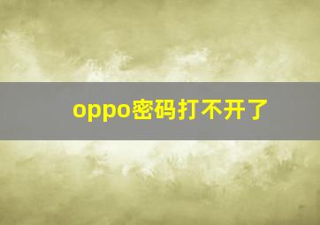 oppo密码打不开了