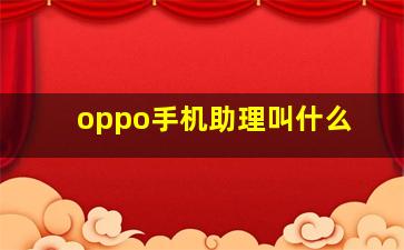 oppo手机助理叫什么