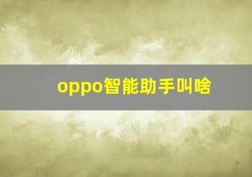 oppo智能助手叫啥