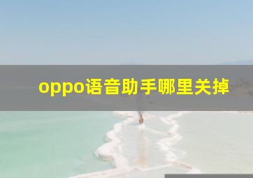 oppo语音助手哪里关掉