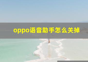 oppo语音助手怎么关掉