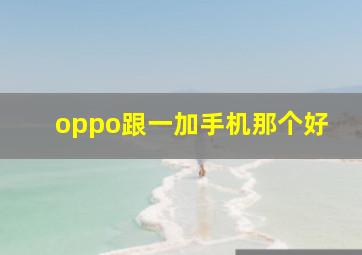 oppo跟一加手机那个好