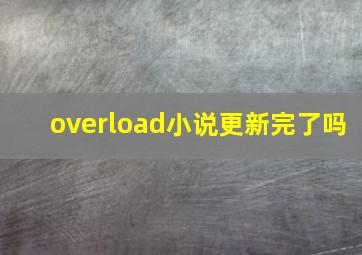 overload小说更新完了吗