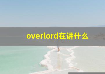 overlord在讲什么