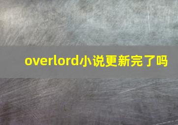 overlord小说更新完了吗