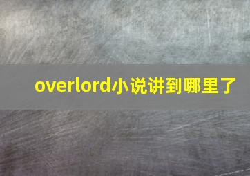 overlord小说讲到哪里了