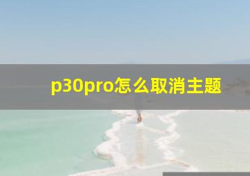 p30pro怎么取消主题