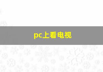 pc上看电视