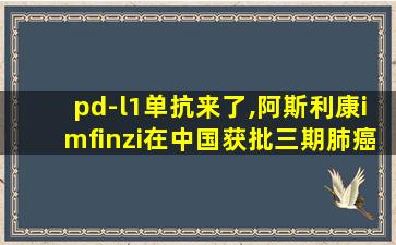 pd-l1单抗来了,阿斯利康imfinzi在中国获批三期肺癌