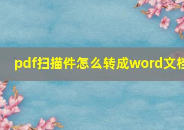 pdf扫描件怎么转成word文档