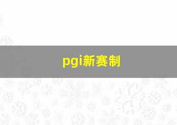 pgi新赛制