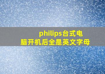 philips台式电脑开机后全是英文字母