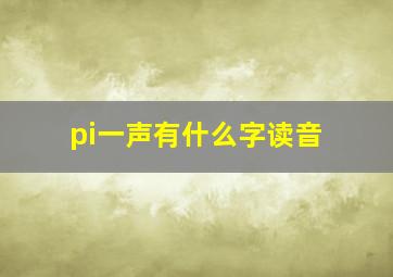 pi一声有什么字读音