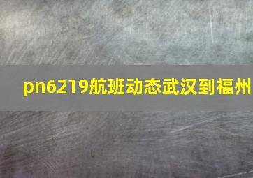 pn6219航班动态武汉到福州