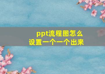 ppt流程图怎么设置一个一个出来