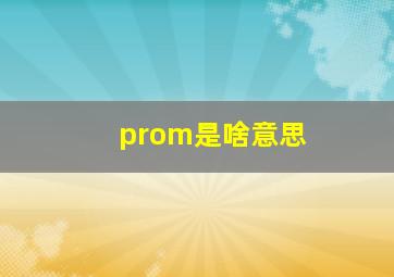 prom是啥意思