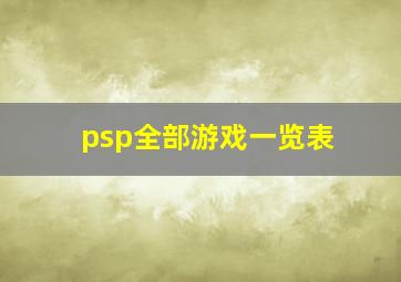 psp全部游戏一览表