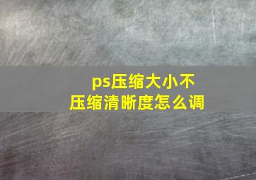 ps压缩大小不压缩清晰度怎么调