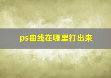 ps曲线在哪里打出来