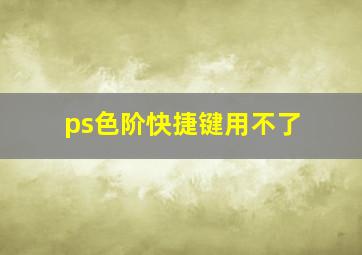 ps色阶快捷键用不了