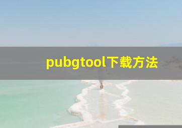 pubgtool下载方法