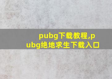 pubg下载教程,pubg绝地求生下载入口