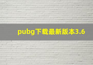 pubg下载最新版本3.6