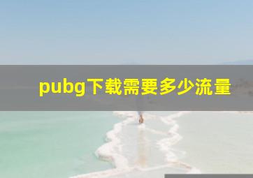 pubg下载需要多少流量