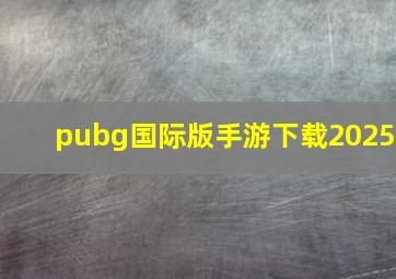 pubg国际版手游下载2025